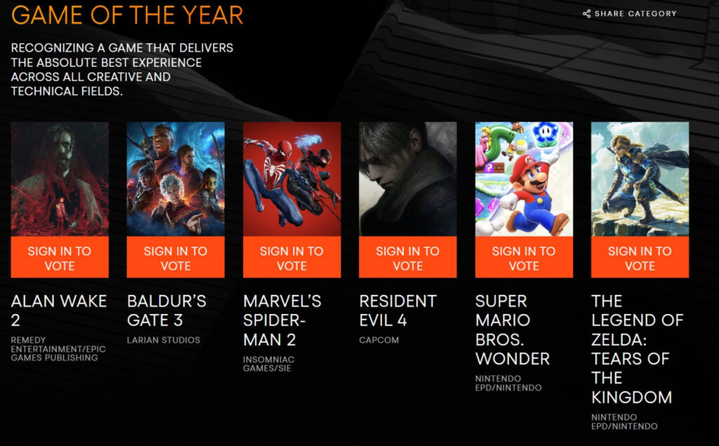 Game Awards 2023 : Découvrez les nominés dès maintenant !