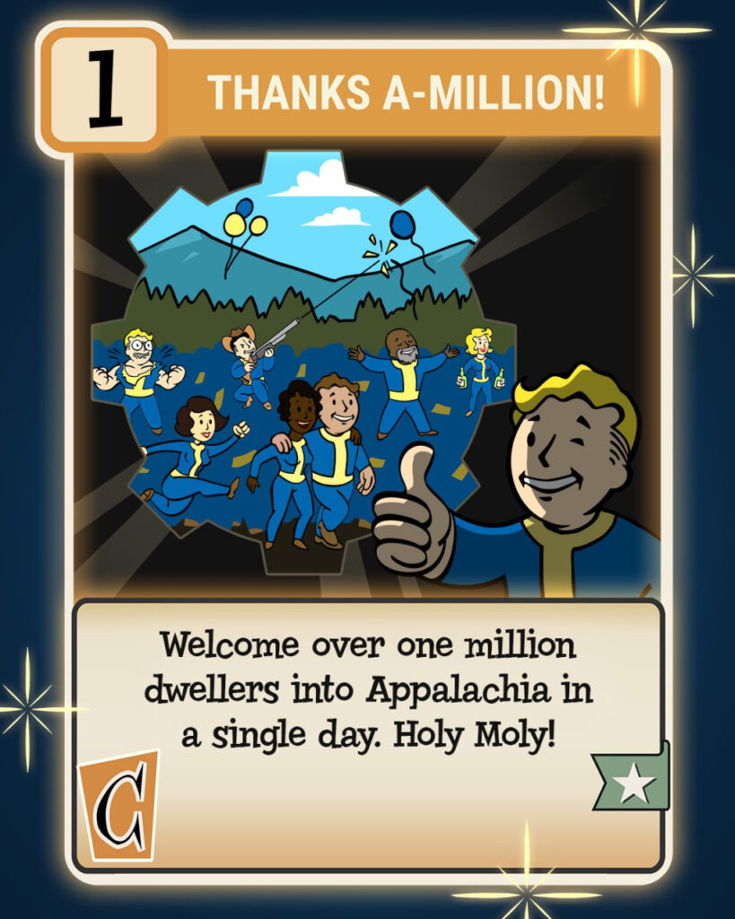Plus d'un million de joueurs se sont connectés à Fallout 76 en une seule journée