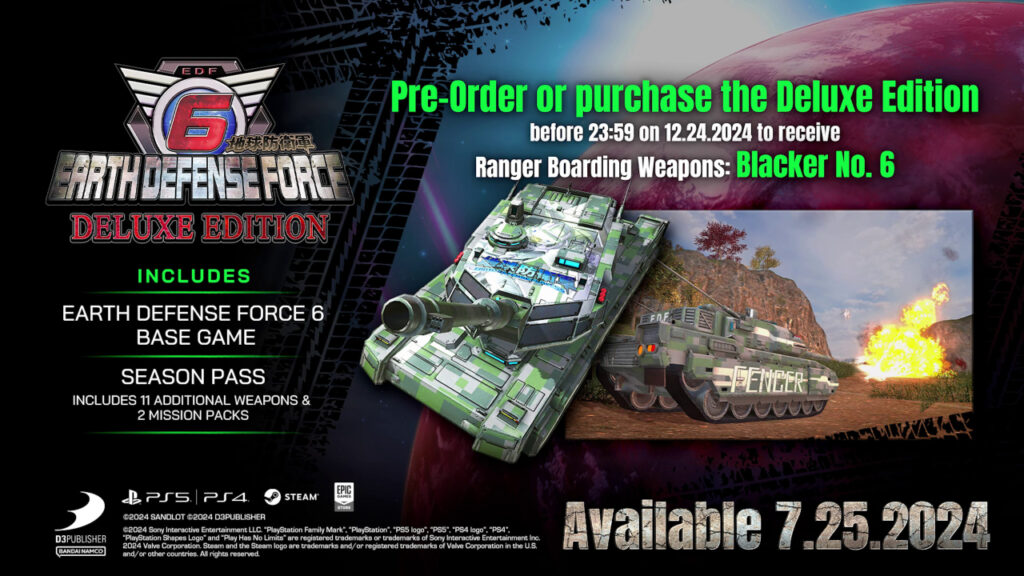 Earth Defense Force 6 disponible en Europe avec un Season Pass inclus