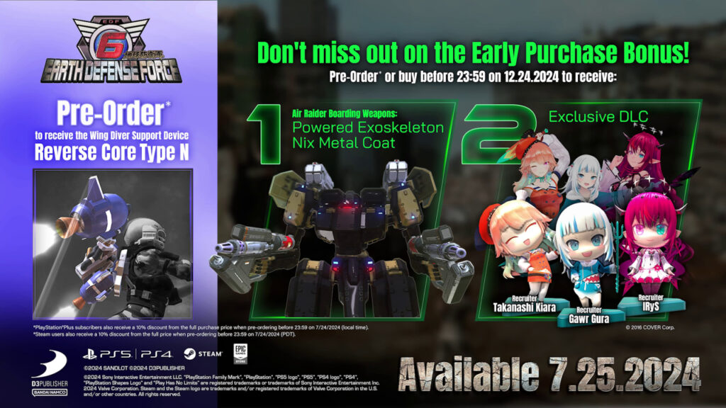 Earth Defense Force 6 disponible en Europe avec un Season Pass inclus