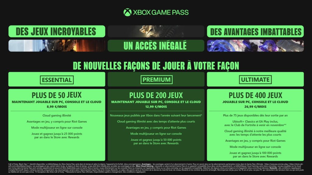 Changements du Game Pass et hausse des prix officialisés