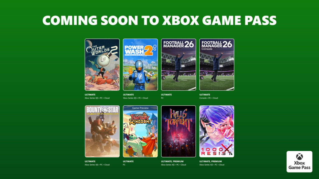 Prochains jeux Game Pass en octobre