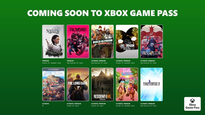 Les prochains jeux du service game pass dévoilés par microsoft