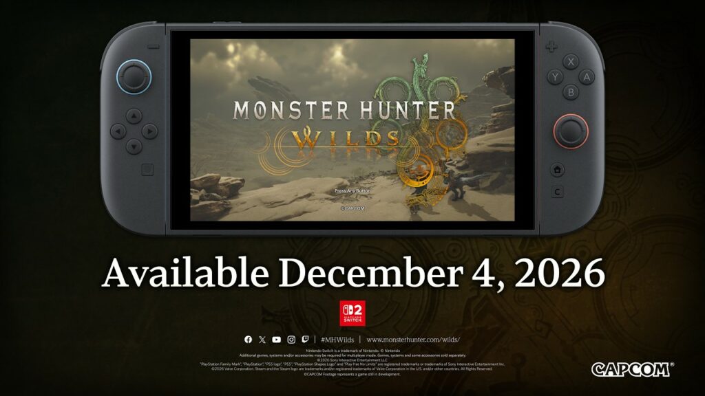 Sortie de monster hunter wilds sur switch 2 pour noël Sortie de monster hunter wilds sur switch 2 pour noël