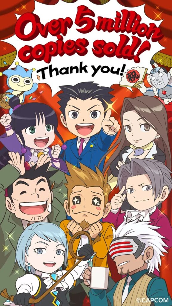 Ace attorney trilogy dépasse les 5 millions de ventes