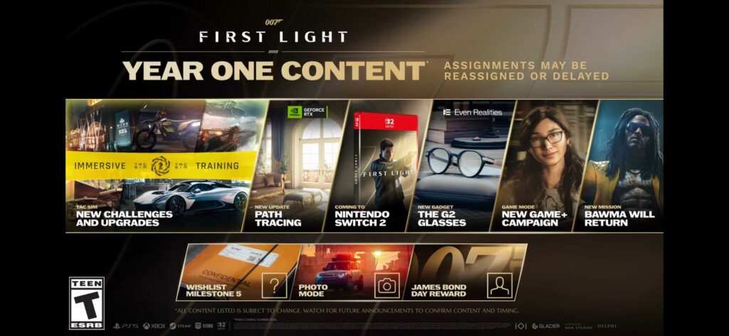 La sortie de 007 first light sur switch 2 repoussée à mars 2027