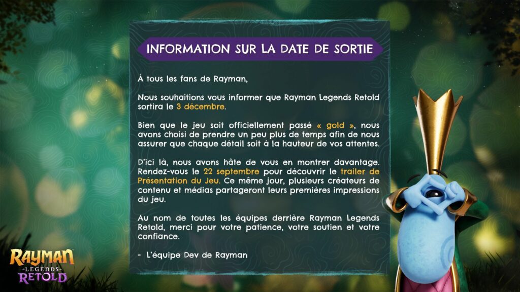 Rayman legends retold reporté au 3 décembre Rayman legends retold reporté au 3 décembre