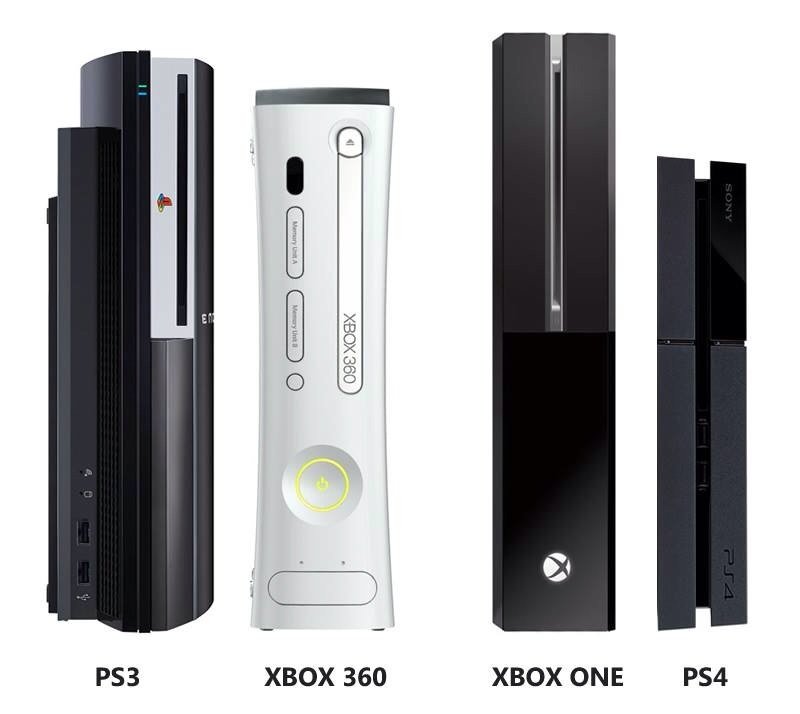 Comparaison de taille : PS4, Xbox One, PS3, Xbox 360