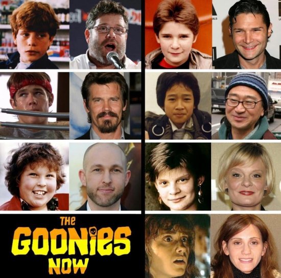 Les Goonies avant et après, OMG