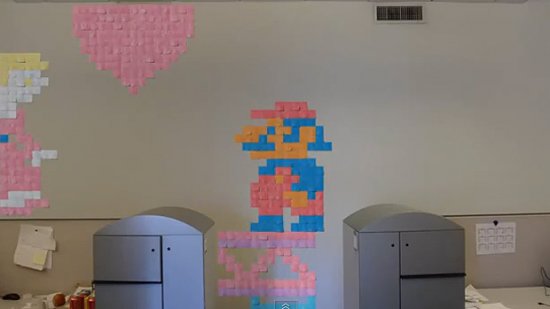 Post-it Note Arcade - Pacman, Mario en post-it version stop motion